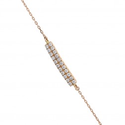 0.37 Carat Diamond Cable Link Chain Bracelet 14K Rose Gold 