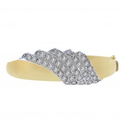5.00 Carat Round Cut Diamond Vintage Bangle Bracelet 14K Yellow Gold 