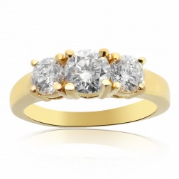 1.50 Carat G-SI2 Natural Round Brilliant Diamond Engagement Ring 14K Yellow Gold