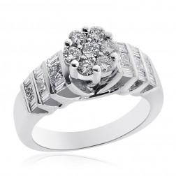 1.25 Carat Diamond Engagement Ring 14K White Gold 