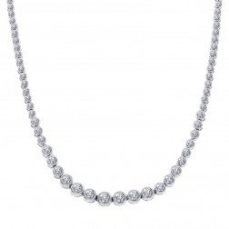 10.00 Carat Diamond Women Necklace 14K White Gold