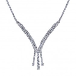 6.25 Carat Designer Diamond Necklace 14K White Gold