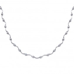 0.65 Carat Diamond S-Shape Link 14K White Gold Necklace