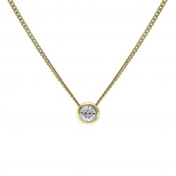 0.50 Carat Round Cut Diamond Vintage Pendant Necklace 14K Yellow Gold