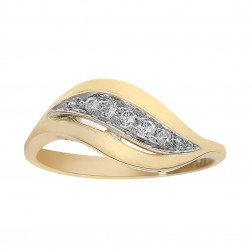 0.10 Carat Round Cut Diamond Ring 14K Yellow Gold