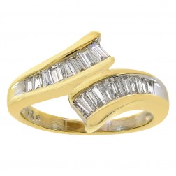 0.65 Carat Baguette Cut Diamond Wedding Band 18K Yellow Gold