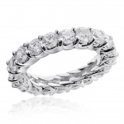 4.00 Carat 14-k Round Brilliant Diamond Eternity Wedding Ring 