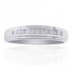 0.25 Carat Diamond Wedding Band 14K White Gold Ring