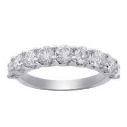  1.75 Carat Ladies 9 Stone Diamond Wedding Anniversary Band Ring 14K White Gold 