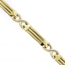 5.3mm 14K Yellow Gold Fancy X Link Bracelet 7"