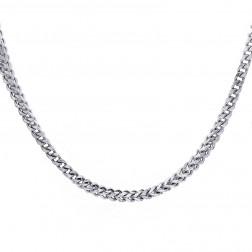 Mens 10K White Gold 29" inches Franco Link Necklace Chain 32.7 grams