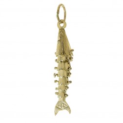 14K Yellow Gold Movable Fish 3D Vintage Charm