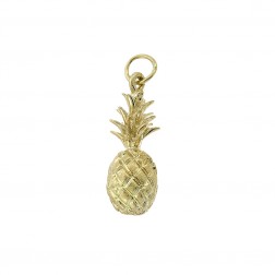 14K Yellow Gold 3D Pineapple Pendant Necklace 3.4gr