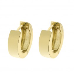 14K Yellow Gold Elegant Round Huggie Earrings 3.2 grams