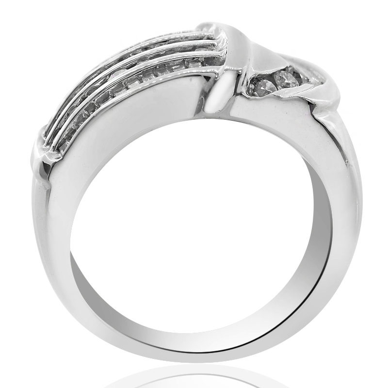 0.75 Carat Diamond Belt Buckle Ring 14K White Gold | eBay